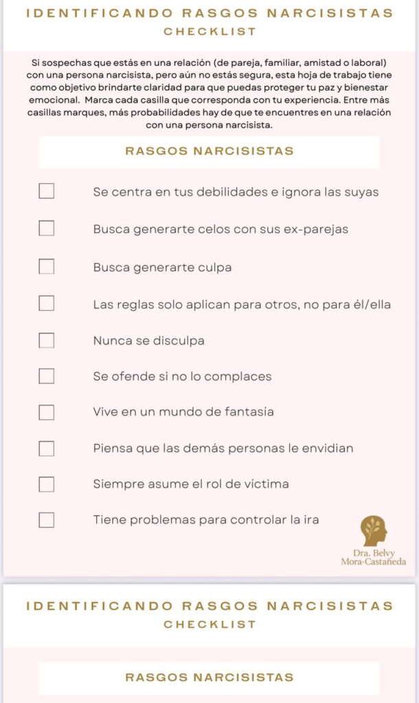 checklist identificaciín de rasgos narcisistas